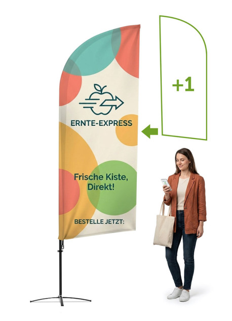 Beachflag Wind Doppelseitig