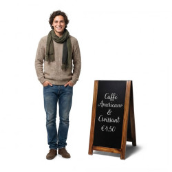 Kundenstopper Holz Kreide Antik