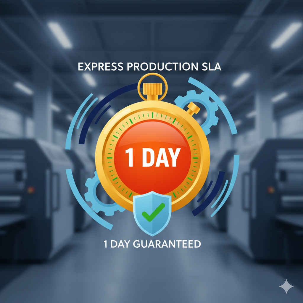 Grafik: Express Produktion 1 Werktag garantiert