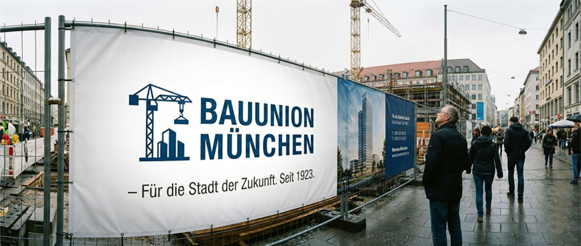 Frontlit-Plane Bauzaunbanner