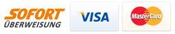 Zahlungsarten: Sofortüberweisung, Visa- und Mastercard